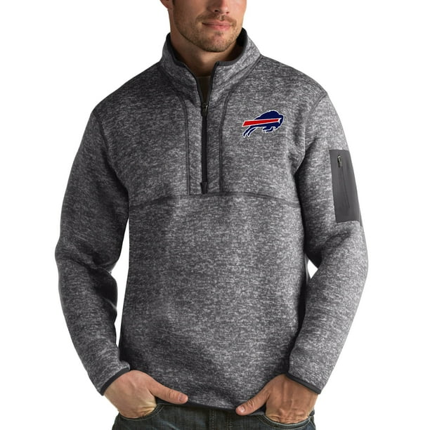 Women's Buffalo Bills Antigua Gray Fortune Half-Zip Pullover Jacket