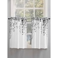 thumbnail image 3 of Tier Curtains 45 Inches Long, Grey Eucalyptus Leaves Window Treatment Curtain Drapes, Weeping Spring Botanical Summer Window Half Privacy Curtains for Bedroom Bathroom, 42"x45", 2 Panels, 3 of 7