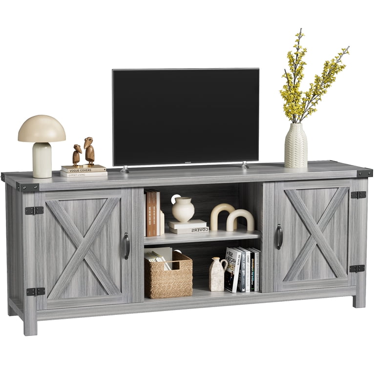 Vineego 58" Farmhouse Barn TV Stand, Light Gray photo 8