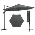 thumbnail image 1 of Costway 9 FT Patio Cantilever Umbrella with Sun-Protective Canopy, Top Air Vent Cross Base Gray, 1 of 10