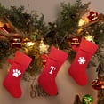 thumbnail image 6 of 17 Inchs Red Knit Christmas Stockings, Personalized Initial Embroidered Xmas Stocking Larger Sock for Christmas Tree Fireplace Christmas Party Holiday Hanging Stocking Decorations, 6 of 7