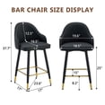 thumbnail image 6 of Oufan Bar Stools Set of 2, PU Leather Bar Stools with Metal Legs & Gold Accent Footrest, Kitchen Island Stools for Dining Room, Kitchen, 6 of 8