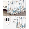 thumbnail image 3 of White Pumpkin Bed Skirt Coastal Starfish Coral Shell Jellyfish Bed Skirts King Size 18 Inch Drop, Wrap Around Dust Ruffle&nbsp;Bedskirt with Adjustable Elastic Belt for Queen Size Beds, 3 of 7