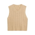 thumbnail image 4 of Women's Sweater Vest Casual V-Neck Pullover Shirt Collision Color Sleeveless Sweater Vest Aesthetic Clothes TBKOMH, 4 of 5