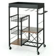 thumbnail image 1 of Gymax 4-Tier Kitchen Bar Cart Rolling Serving Trolley Wine Rack Removable Tray Basket, 1 of 10
