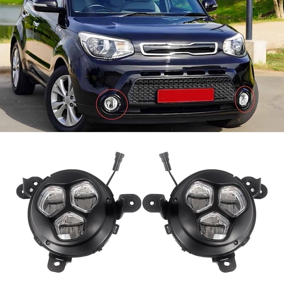 For 2014 2015 2016 Kia Soul Front Bumper Fog Lights LED Lamps Left Right Side