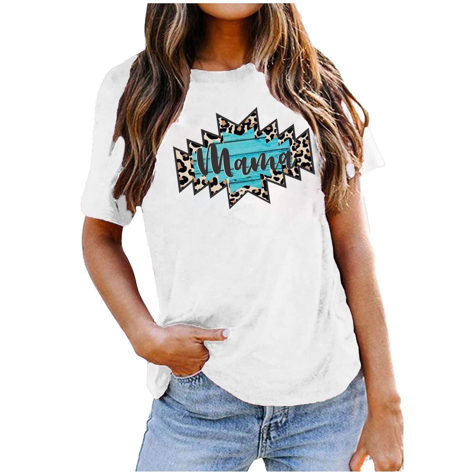 Baseball Mom Gifts Leopard Print Mama Mother's Day Shirt