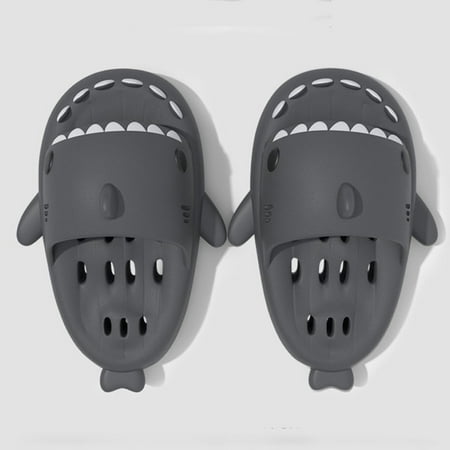 

CoCopeanut Summer Lovely Shark Shape Women Men Slippers Cartoon Couples Slides Beach Sandals Non-slip Soft EVA House Bath Funny Slippers