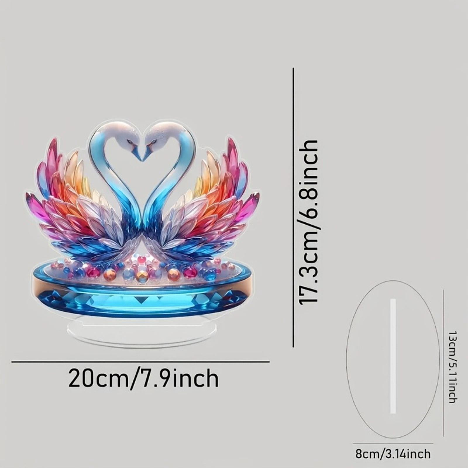 Fiocias Toilet Paper Holder Paper Towel Holder Countertop Swan Sculpture Statue Goose Acrylic Crafts Iron Material Suitable for Room