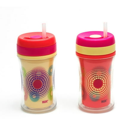 Gerber Graduates - 9-oz Insulated Straw Cup, Fireworks, BPA-Free, 2pc