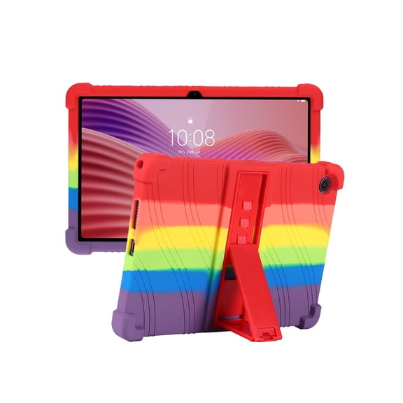 HYRACPO Silicone Case for Lenovo Tab 10.1 inch, Soft Flexible Shockproof Protective Tablet Cover, Anti-Scratch & Lightweight Slim Design-Rainbow