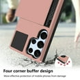 thumbnail image 4 of SOATUTO Compatible with Samsung Galaxy S23 Ultra With Credit Card Holder Armor Dual Layer Hybrid Shockproof Soft Rubber Wallet Case For Samsung Galaxy S23 Ultra(Rose Gold), 4 of 7