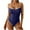 Navy, variant on Sport Swimsuits for Women Women Tummy One Piece Swimsuits High Cut Bathing Suit with Adjustable Strap Summer Beachwear Black L