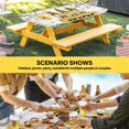thumbnail image 6 of Yellow Bees Gnomes Table Cloths for 6 Foot Rectangle Tables, Spring Floral Branches Wooden Patio Waterproof Elastic Fitted Tablecloths, Washable Rectangular Table Cover for Camping, 6 of 8
