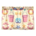 thumbnail image 7 of Yayeee Kitchen Curtains Tier Pair Light Filtering 27"x36" Rod Pocket Short Cafe Window Panel, Blue Beach Toys Pattern, 7 of 7