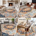 thumbnail image 6 of Area Rug 5'x7', Blue Non-slip Runner Rug Carpet for Bedside, Ethnic Middle Century Geometric Abstract Western Washable Outdoor Indoor Area Rugs Mat for Entryway/Living Room/Bedroom/Kitchen/Office, 6 of 9