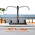 thumbnail image 7 of APPASO Kitchen Faucet with Side Sprayer, Matte Black Kitchen Sink Faucet, 4 Hole Kitchen Faucet, Stainless Steel Faucet for Kitchen Sink, 2 Handle Kitchen Faucet with High Right Angle Spout, 7 of 7