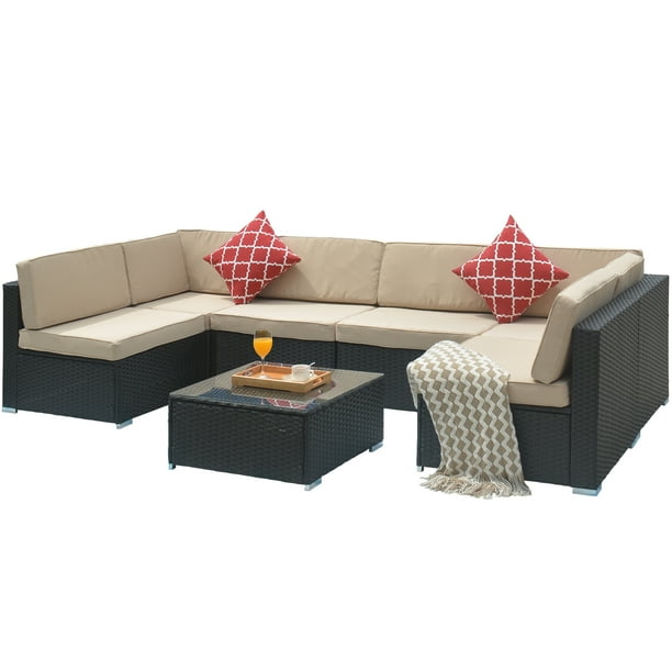 Wicker Patio Furniture Sets for Outdoor Furniture, 2021 Upgrade 7Piece