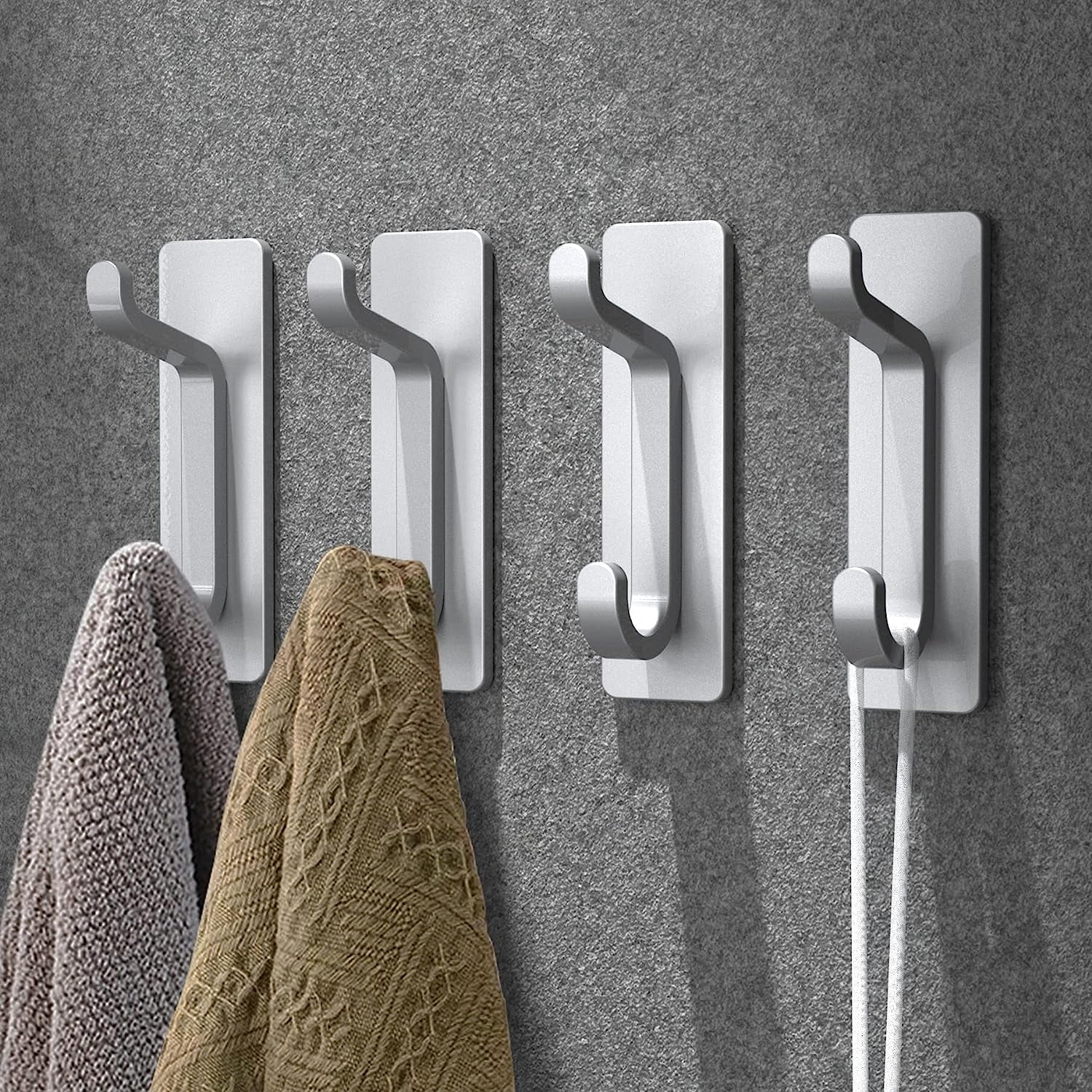 Self Adhesive Hooks for Hanging, Extra Sticky Metal Stainless