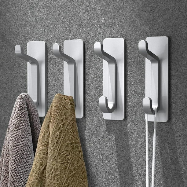 Adhesive Wall Hook, Bathroom Towel Holder, Kitchen Cloth Hook, Adhesive  Coat Hook, 4 Pieces 