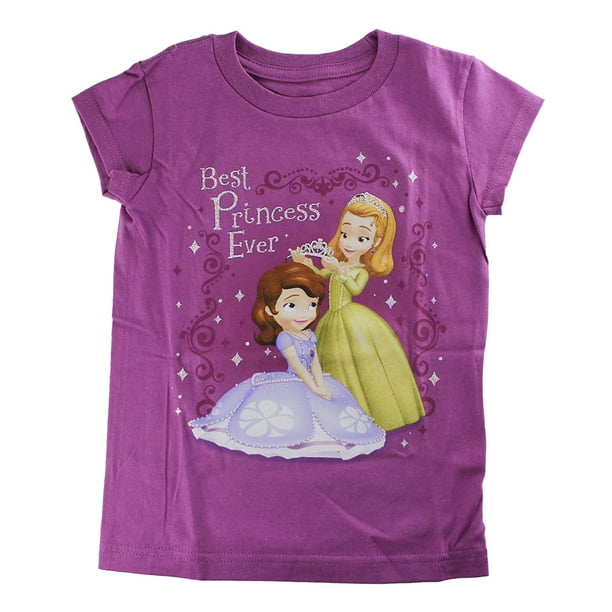 Disney Store Girls Sofia Amber Sofia The First Best Princess Ever T Shirt Purple Size 5 6 Walmart Com