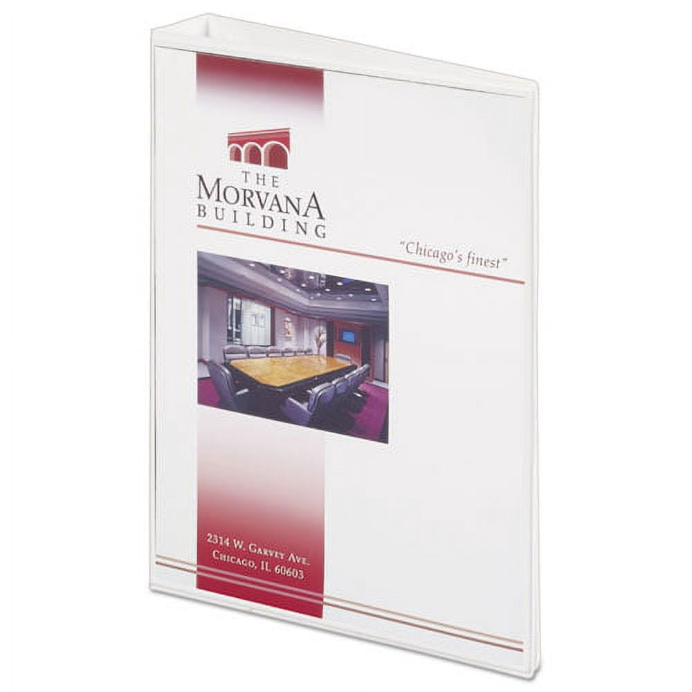 "Mini Size Durable View Binder With Round Rings, 3 Rings, 1"" Capacity, 8.5 X 5.5, White | Bundle of 5 Each"