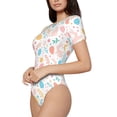 thumbnail image 2 of The Xecao Happy Easter Women's Crew Neck Body Suit, a short-sleeved bodysuit and basic swimsuit, both comfort and style for dating and daily life, 2 of 9