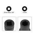 thumbnail image 3 of Uxcell Deep Impact Socket 3/4" Drive 17mm 6Point Chrome Molybdenum Steel Black, 3 of 5