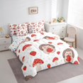 thumbnail image 3 of Erosebridal Red Mushroom Strawbrary Bedding Sets Full Size,Cute Hedgehog Comforter Sets with Sheets,Animal Print Bed in a Bag Full Size,Ultra Soft Room Decoration Reversible,7pcs, 3 of 6