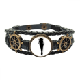thumbnail image 1 of Hot Beautiful woman walking silueta Pulsera marina tejida en cuero, 1 of 4