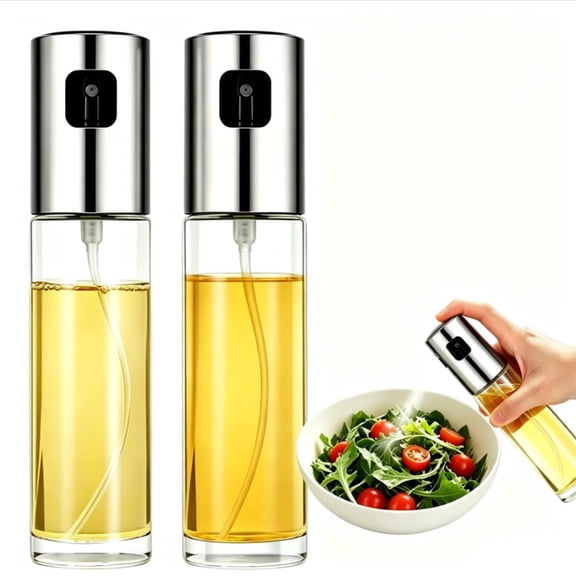 2 Pack Olive Oil Sprayer, 100ml/3.4oz Refillable Olive Oil Spray Bottle Mister, Air Fryer Accessories for Kitchen, Salad, Baking, BBQ, Frying