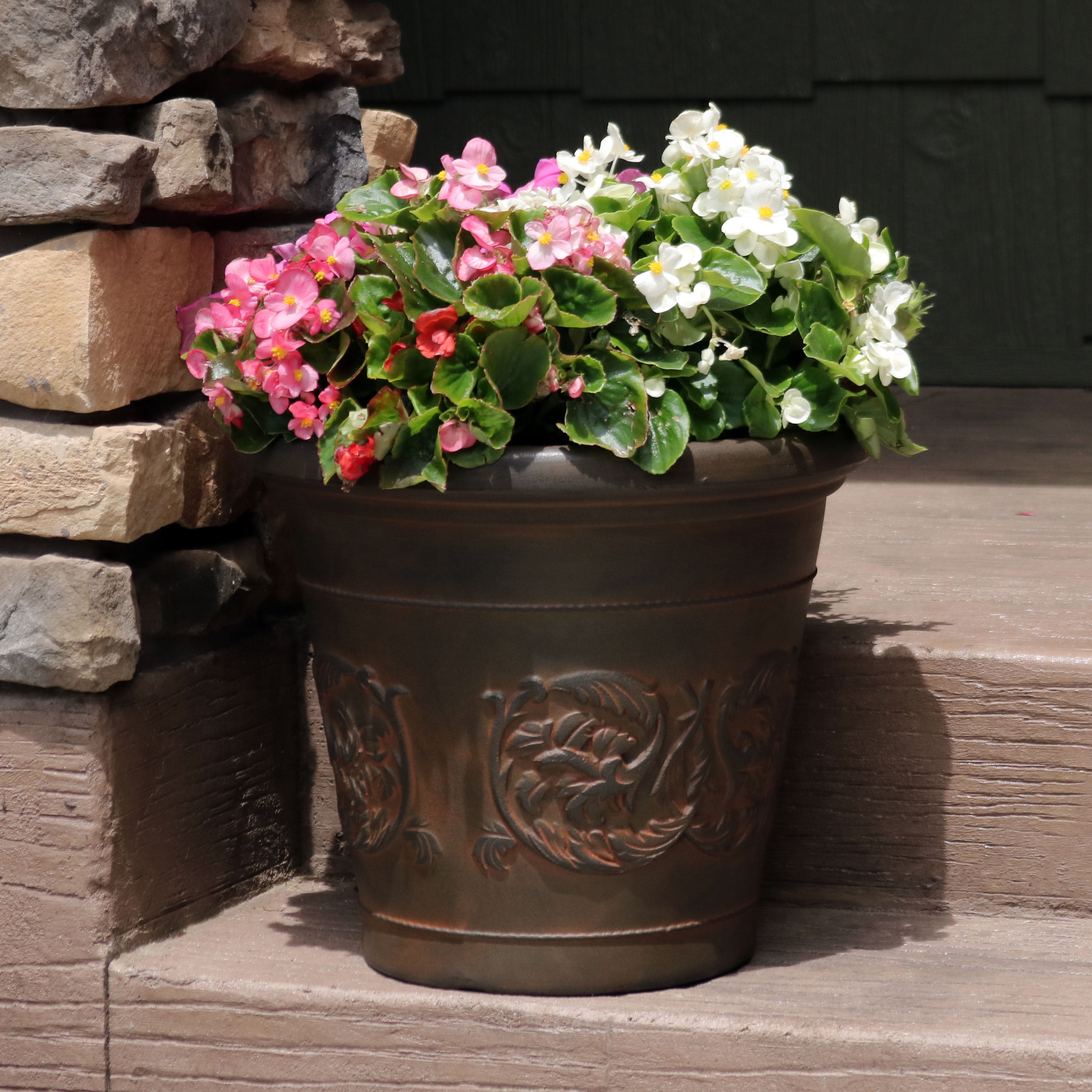 Sunnydaze Arabella Outdoor Doublewalled Flower Pot