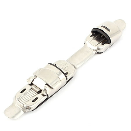 Fixed Reel Seat - Fishing Rod Pole Fixing Adjustable Geared Reel 12.5 x 2cm Silver Tone