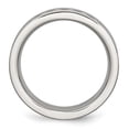 thumbnail image 3 of 8mm Stainless Steel With Sawtooth Accent Black Ceramic Center Faceted Band Ring Size 12.5 Jewelry Gifts for Women, 3 of 7