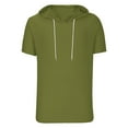 thumbnail image 3 of Men's Short Sleeve Hoodie Workout Gym Hooded Sweatshirt Lightweight Loose Fit Athletic Pullover Hoodies T-Shirts, 3 of 6