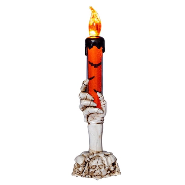 Lámpara de candelabro LED Halloween Horror Props Decoración de fiesta de Halloween (naranja)