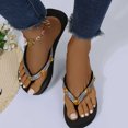 thumbnail image 2 of Utoimkio Flip Flops for Women Wide Width Women's Plus Size Platform Miter Foot Bright Diamond Beach Slippers, 2 of 9