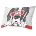 thumbnail image 2 of Great Dane Dog with Red Grill Glasses Velvet Oblong Lumbar Plush Throw Pillow Cover/Shams Cushion Case - 20x36in - Decorative Invisible Zipper Design for Couch Sofa Pillowcase Only, 2 of 7