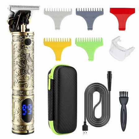 Cordless T Blade Trimmer Zero Gaped Hair Clipper for Barber Rechargeable Edger Hair Cutting Kit