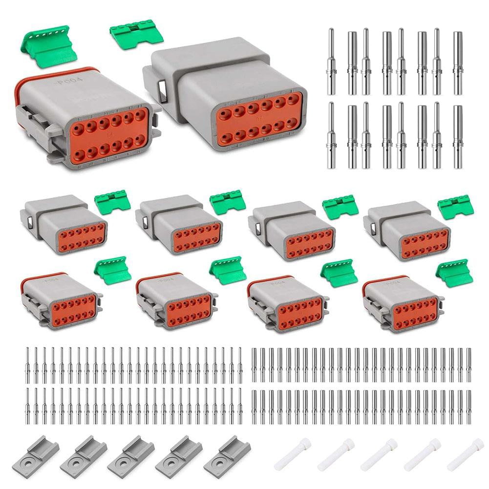 RANMEI Dt Connectors With Terminal Kit Wire Gauge 16-20 Connector Wedge Lock Stopper Round Terminal Electrical Equipment
