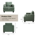 thumbnail image 5 of BLAZANT 39” Accent Chair, Linen Single Sofa Couch, Comfy Reading Chair with Deep Seat, Modern Armchair with Square Armrest& Removable Cushion Cover, Wooden Frame Small Couch for Small Spaces, 5 of 12