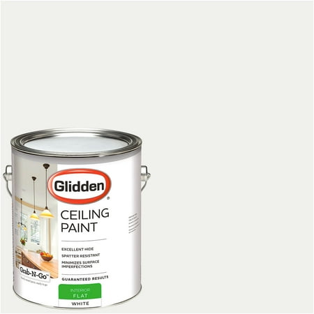 Glidden Ceiling Paint, Grab-N-Go, Interior Paint, White, Flat (Best Paint Finish For Bathroom Ceiling)