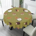 thumbnail image 4 of Eveokoki Fall Round Tablecloth,Harvest Tablecloth 60 inch,Squirrel Hedgehog Toadstool Mushrooms Autumn Leaf Indoor or Outdoor Holiday Table Harvest Fall Decorations for Home,Dinner, 4 of 5