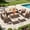 Beige, variant on MEISSALIVVE 6 Pieces Patio Furniture Set with Swivel Chair, Outdoor Patio Conversation Set, Outdoor Wicker Sofa Couch with Waterproof Cushions for Lawn Backyard Porch (Beige)