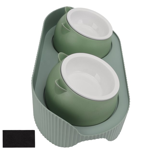 Cuenco de Agua para Gatos Cuenco de Cerámica para Mascotas Cuencos de Agua de Doble Comida Cuenco Elevado para Gatos para Gatos Perros Gatitos Y Cachorros ANGGREK Otros