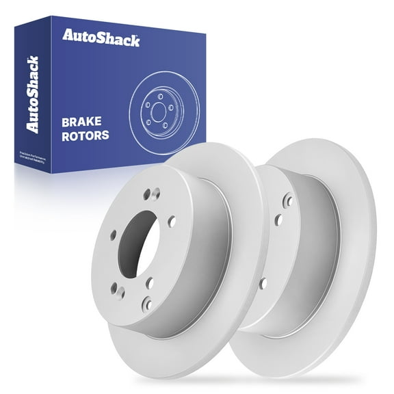 AutoShack Rear Solid Coated Brake Rotors 2-PC Set Replacement for 2007-2012 Kia Rondo ArmorStop 10.83" (275.1 mm)