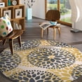 thumbnail image 6 of World Rug Gallery Modern Floral Circles Yellow 6'6" Round Rug, 6 of 7