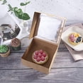thumbnail image 2 of Cajas de panadería YONGSHENG marrones con ventana de PVC 6x6x2.5 pulgadas paquete de 12, 2 of 4