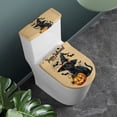thumbnail image 2 of HELLHERO Happy Halloween Cat Tote Toilet Seat Cover & Fits All Toilet Shapes Toilet Dust Cover Set for Toilet, Elastic Fabric, Non-Slip, 2 of 8