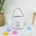 thumbnail image 2 of Billuyoard Bolsa de conejito Canasta de Pascua Conveniencia Cubos de vacaciones Suministros para niños Patrones surtidos decorativos Bolsas con Almacenamiento y organización del hogar Raya Gris, 2 of 6